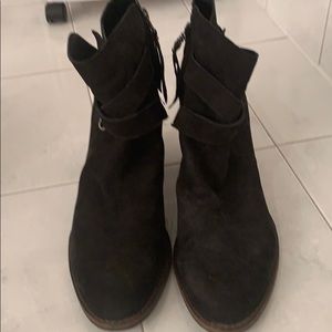 Black, suede booties